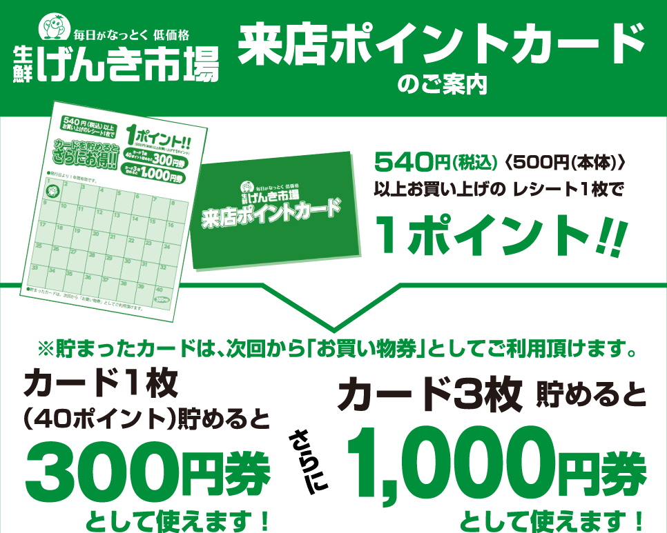 来店ポイントカードのご案内